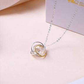 img 2 attached to Sterling Silver Interlocking Infinity Circles Necklace - Perfect Birthday Gift For Women And Girls By ALoveSoul