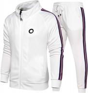 stay comfortable and stylish with toloer men's full-zip activewear tracksuit set logo