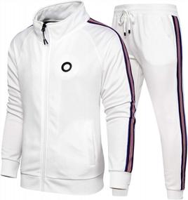 img 4 attached to Stay Comfortable And Stylish With TOLOER Men'S Full-Zip Activewear Tracksuit Set