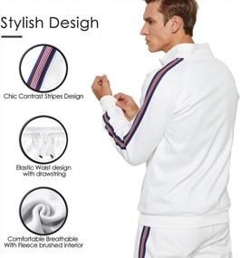 img 1 attached to Stay Comfortable And Stylish With TOLOER Men'S Full-Zip Activewear Tracksuit Set