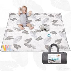 img 4 attached to 👶 ChildLike Baby Play Mat: Foldable Crawling Mat & Tummy Time Mat (Leaves-49x49inches)