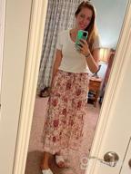 img 1 attached to Boho Floral Maxi Skirt With Pockets - Elastic High Waist And A-Line Cut - Perfect For Women Who Love Simple And Fun Fashion review by Jeff Ross