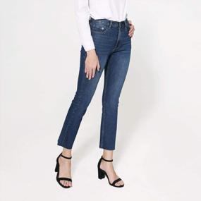 img 3 attached to HOCAIES Women'S High Waisted Slim Fit Denim Ankle Jeans With Slight Flare Kick Crop Mom Pant