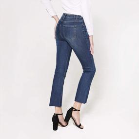 img 2 attached to HOCAIES Женские зауженные джинсы до щиколотки с высокой талией и легкими расклешенными брюками для мам