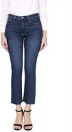 hocaies women's high waisted slim fit denim ankle jeans with slight flare kick crop mom pant logo