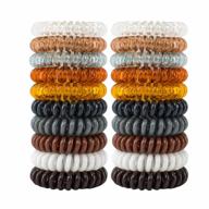 set of 50 spiral hair ties in 10 neutral colors - no crease ponytail holders for thin and curly hair - traceless coil scrunchies with plastic phone cord - perfect for bulk hair coils - 79style logo