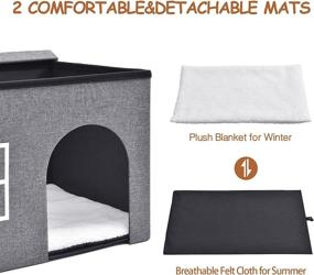 img 1 attached to 🐱 Premium APEXCHASER 2-Tier Cat House: Spacious Fabric Cubes for Indoor Cats, Collapsible & Cozy Cat Condo with Removable Mat - Easy Assemble & Store