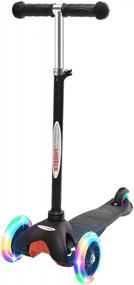 img 4 attached to ChromeWheels Deluxe 3-Wheel Scooter For Kids Aged 3-6 With LED Flashing Light, Adjustable Height, Kick Scooters & Lean To Steer - Perfect For Girls And Boys!