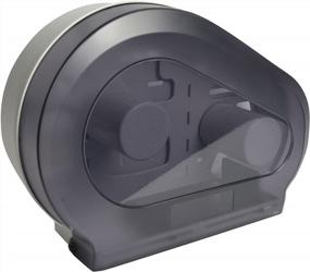 img 2 attached to Эффективное управление туалетными салфетками с диспенсером Janico 2112 - размер 12 дюймов, черный полупрозрачный дизайн
