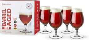 img 4 attached to 🍺 Spiegelau Craft Beer Barrel Aged Tulip Glass Set of 4 - European-Made Crystal, Modern Beer Glasses, Dishwasher Safe, High-Quality Beer Tulip Glass Gift Set - 17.7 oz