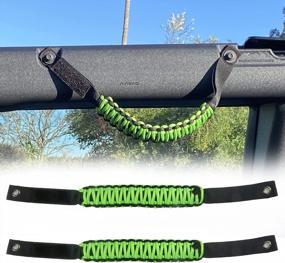img 4 attached to Green Ford Bronco 2021-2022 Roll Bar Grab Handles Paracord Grip Handle Accessories, 2 Pack (BESTAOO)
