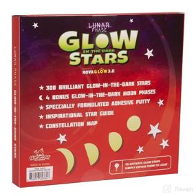 img 2 attached to 🌙 Glow in The Dark Stars and Moon for Ceiling; 300 Count with 4 Bonus Lunar Phases; Complete Set of 1-8 Moons; Lunar Phase Glowing Stars - Includes Stars and Moon; Ceiling and Wall Decals for Kids Room Decoration