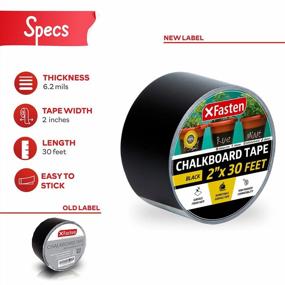 img 3 attached to XFasten Black Chalkboard Tape Removable, 2-Inch X 30-Foot, Black, Smudge Resistant Sticky Chalkboard Label Duct Tape