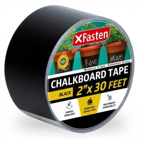 img 4 attached to XFasten Black Chalkboard Tape Removable, 2-Inch X 30-Foot, Black, Smudge Resistant Sticky Chalkboard Label Duct Tape