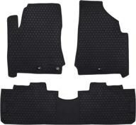 custom fit full black auto floor liners – heavy duty, all weather, odorless rubber car mats for cadillac srx 2010-2019 logo