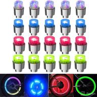 🔵 ficbox 20pcs led wheel lights valve stem lights - upgrade your vehicle's look with tire valve caps lamp for car trucks motorcycle bike (20pcs mixed colors) логотип