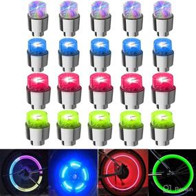 img 4 attached to 🔵 FICBOX 20PCS LED Wheel Lights Valve Stem Lights - Upgrade Your Vehicle's Look with Tire Valve Caps Lamp for Car Trucks Motorcycle Bike (20pcs Mixed Colors)