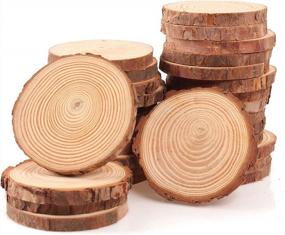 img 4 attached to Coadura Unfinished Natural Wood Slices 30Pcs 3.5-4 Inch Round Wood Discs For Crafts Wood Christmas Ornaments,Wedding Centerpieces Paintings DIY Crafts Disc Coasters,Christmas Gift