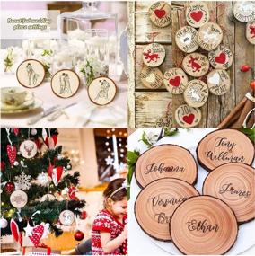 img 1 attached to Coadura Unfinished Natural Wood Slices 30Pcs 3.5-4 Inch Round Wood Discs For Crafts Wood Christmas Ornaments,Wedding Centerpieces Paintings DIY Crafts Disc Coasters,Christmas Gift