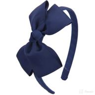 🎀 cute navy blue bow headband for girls toddlers - 7rainbows fashion logo