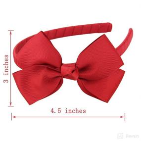 img 2 attached to 🎀 Cute Navy Blue Bow Headband for Girls Toddlers - 7Rainbows Fashion