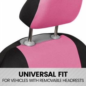 img 1 attached to Pink On Black BDK PolyPro Full Set Car Seat Covers - Front And Rear Split Bench, Easy To Install, Ideal Car Accessory For SUV, Van, Truck And Auto