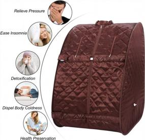 img 1 attached to Portable Steam Sauna Spa With Remote Control, 9-Gear Temperature, 60 Minute Timer & Atomization Function For Home Therapeutic Relaxation Detox