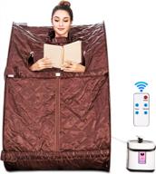 portable steam sauna spa with remote control, 9-gear temperature, 60 minute timer & atomization function for home therapeutic relaxation detox logo