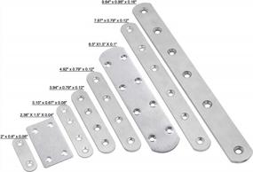 img 1 attached to Heavy Duty Stainless Steel Flat Straight Brace Brackets (16 Pcs) For Wood Furniture And Chests - ZJM-60X38 Brushed Finish