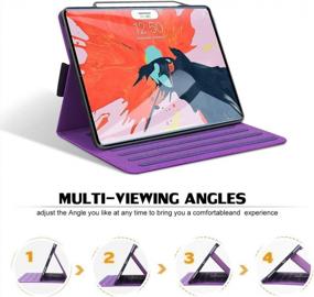 img 2 attached to Фиолетовый чехол для iPad Pro 12,9 2018 г., подставка Auto Dormancy Stand Folio с поддержкой Apple Pencil Charging Multi-Angle Viewing для iPad Pro 3-го поколения 12,9-дюймовой версии 2018 г. - Skycase