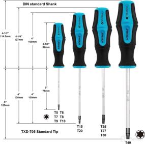 img 1 attached to 🛠️ Acroma 12-Piece Magnetic Torx Screwdriver Set, Cr-V Forged DIN Standard Blade with Non-Slip Grip, 400D Nylon Tool Bag + Demagnetizer - W20012