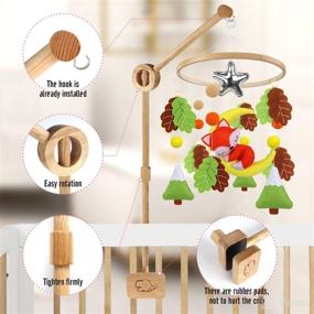 img 3 attached to 🍼 EVERLOVE, Wooden Crib Mobile Arm - Baby Mobile Holder for Crib - Baby Mobile Hanger for Crib (Made from 100% Ash Wood)