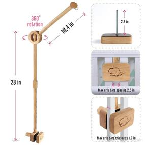 img 1 attached to 🍼 EVERLOVE, Wooden Crib Mobile Arm - Baby Mobile Holder for Crib - Baby Mobile Hanger for Crib (Made from 100% Ash Wood)