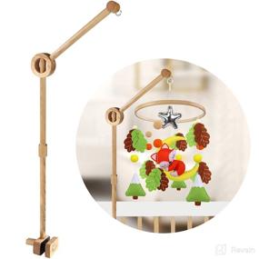 img 4 attached to 🍼 EVERLOVE, Wooden Crib Mobile Arm - Baby Mobile Holder for Crib - Baby Mobile Hanger for Crib (Made from 100% Ash Wood)