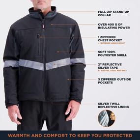 img 2 attached to Stay Safe And Warm With RefrigiWear'S Water-Resistant Insulated Softshell Jacket Featuring Enhanced Visibility And Silver Reflective Tape