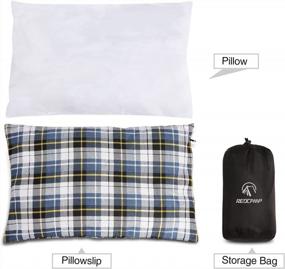 img 2 attached to Lightweight & Compact Camping Pillow - REDCAMP Flannel Travel Pillow With Removable Cover, 1PC/2PCS.