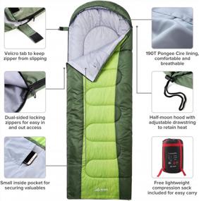 img 1 attached to Green SEMOO Envelope Sleeping Bag With Compression Storage Bag