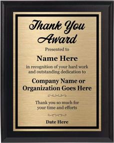 img 4 attached to Thank You Award 8X10 Personalized Plaque - Customize Now!