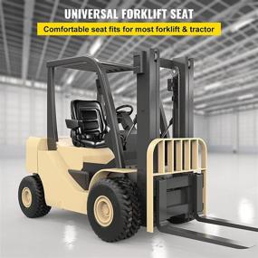 img 3 attached to VEVOR Universal Forklift Seat: Black PVC Tractor Seat with Adjustable Height, Foldable Design, Armrests & Seat Belt - Ideal for Forklifts, Tractors, and Skid Loaders