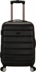 img 4 attached to Rockland Melbourne Hardside Expandable Spinner Wheel Luggage, Black, Carry-On 20-Inch