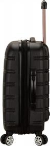 img 3 attached to Rockland Melbourne Hardside Expandable Spinner Wheel Luggage, Black, Carry-On 20-Inch