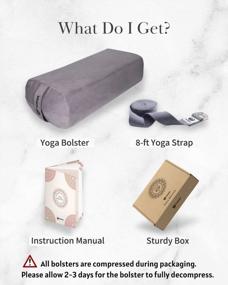 img 2 attached to Tumaz Yoga Bolster Set: The Perfect Companion For Restorative Yoga And Meditation With Carry Handle, 8-Feet Strap, And Washable Cover