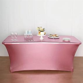 img 2 attached to Add Sparkle To Your Event With Efavormart'S 6FT Metallic Rose Gold Spandex Table Cover