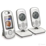 👶 vtech vm312-2 video baby monitor: 1000 ft range, night vision, talk-back intercom, 2 cameras - white/grey logo
