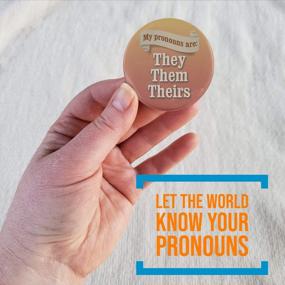 img 2 attached to USA-Made Buttonsmith Pinback Buttons With He, She, They Pronouns - Union Print And Manufactured In Bulk