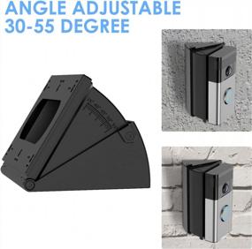 img 1 attached to Optimize Viewing With CAVN Black Angle Mount For Ring Video Doorbell 1 2 3 4 - Adjustable 30 To 55 Degree Angle