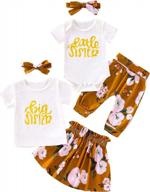 big sister little sister matching floral pant outfits clothes set logo