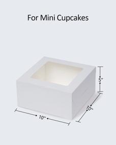 img 1 attached to 15Pcs 10X10X5In White Disposable Bakery Boxes With Window For Transporting Cakes, Pies & Pastries - Yotruth