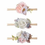 adorable floral nylon headbands with bow 🌸 wraps – perfect hair accessories for baby girls (flwa02-3pcs) logo