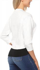 img 2 attached to Stylish & Versatile: IClosam Women'S 3/4 Sleeve Open Front Cropped Cardigan Shrug